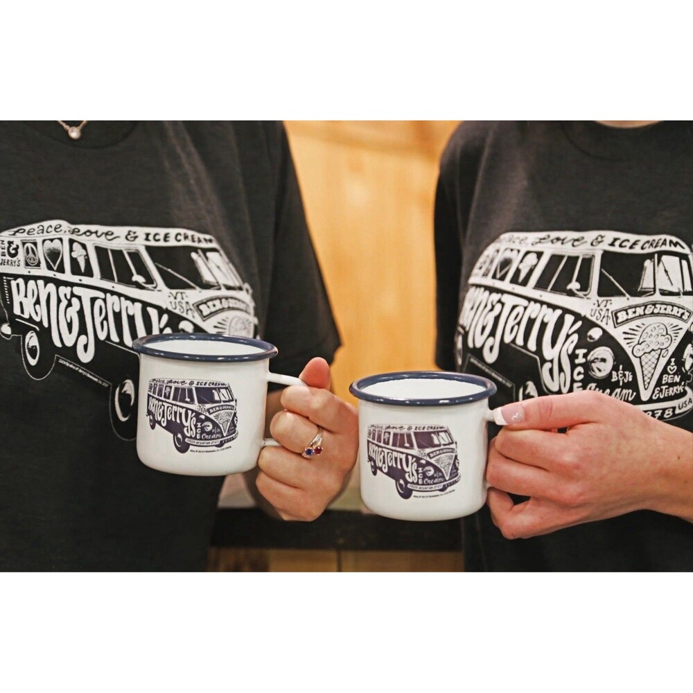 Ben And Jerrys VW Bus T Shirt Adult Small Gray Short Sleeve